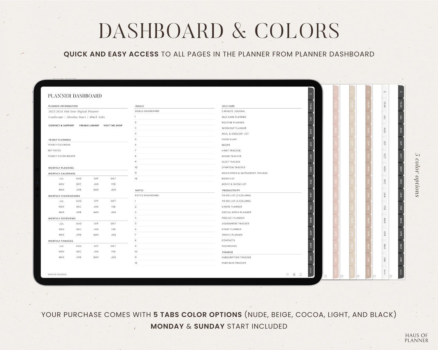 2023/2024 Mid Year Digital Planner | Landscape