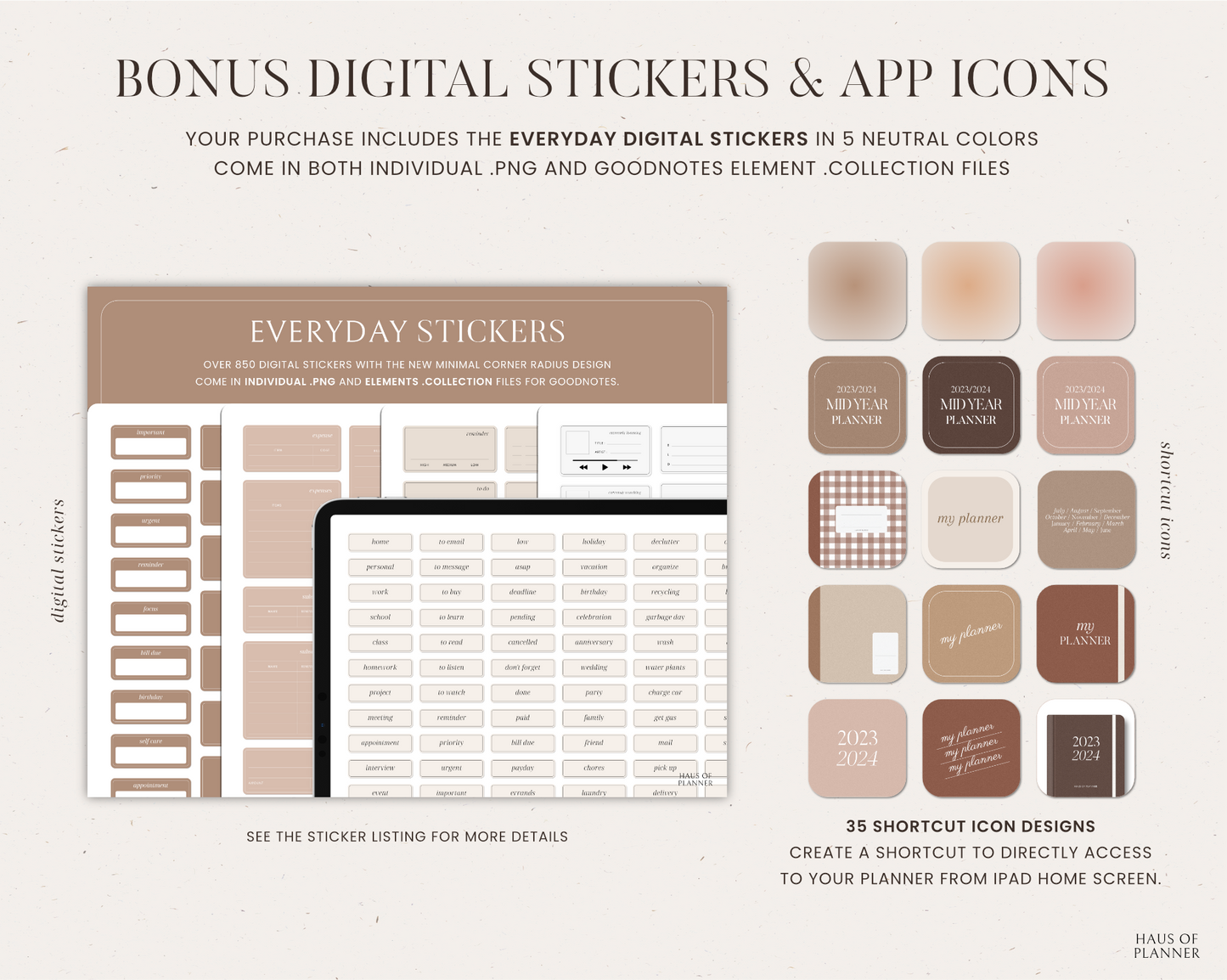 2023/2024 Mid Year Digital Planner | Portrait