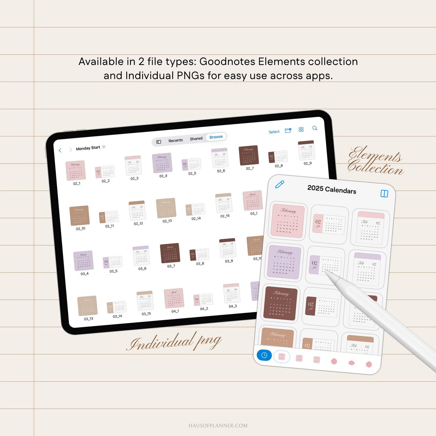 2025 Calendar Digital Stickers Vol.1