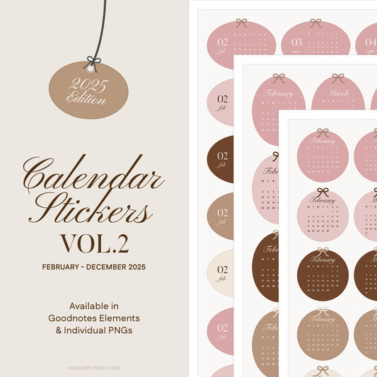 2025 Calendar Digital Stickers Vol.2