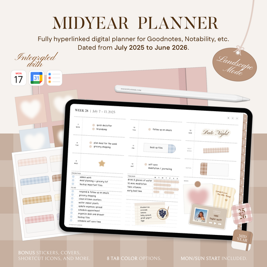 2025-26 Midyear Digital Planner | Landscape