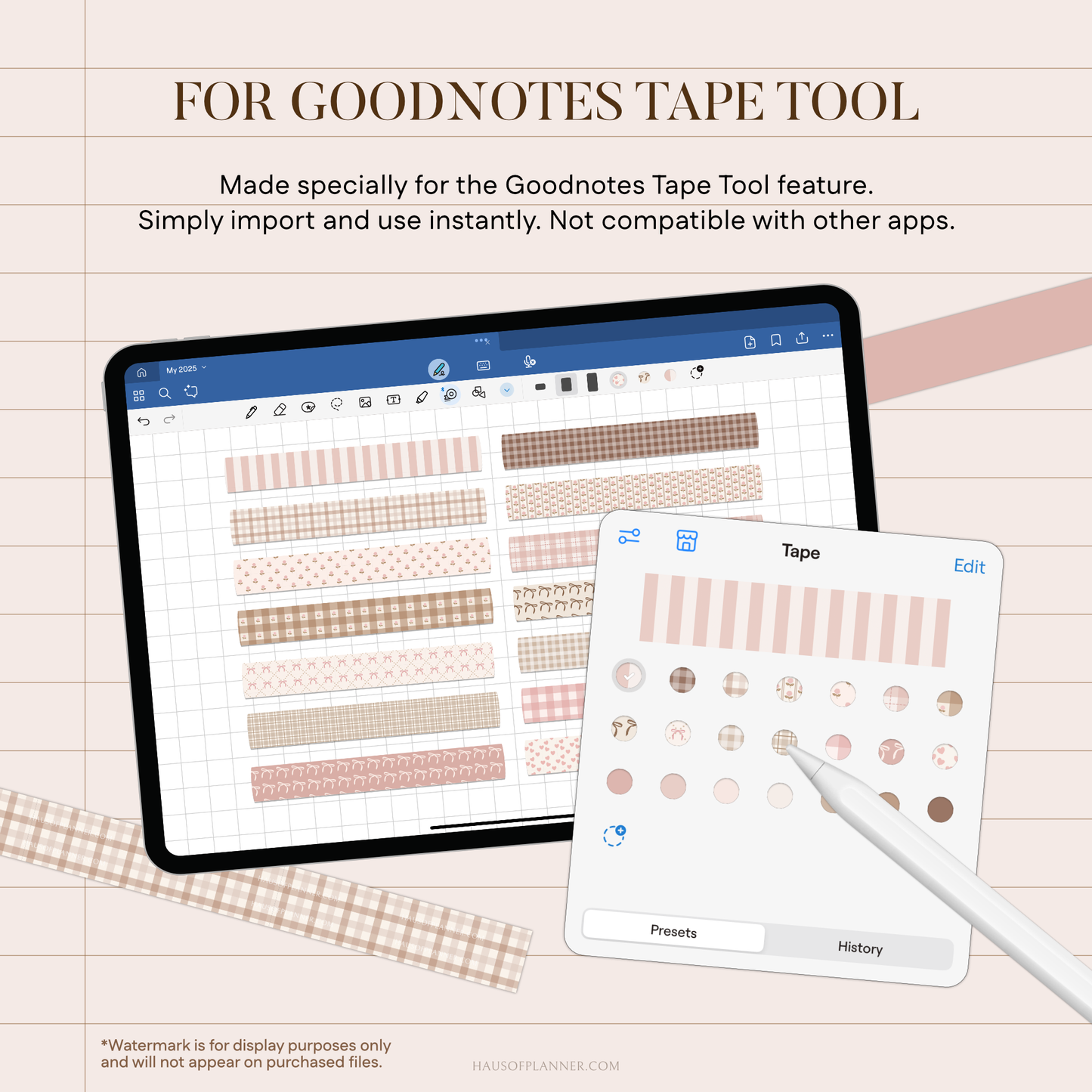Goodnotes Pattern Washi Tapes
