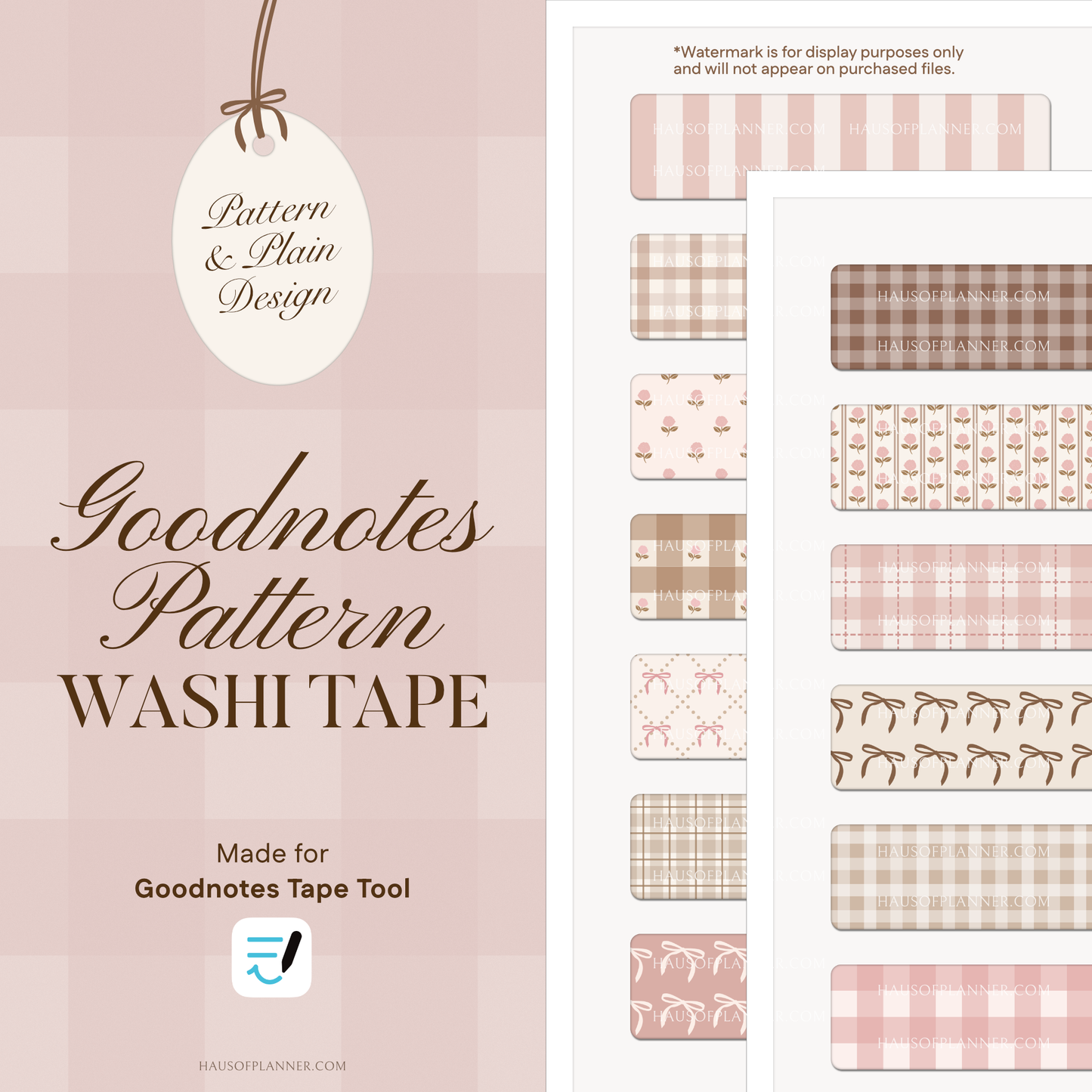 Goodnotes Pattern Washi Tapes