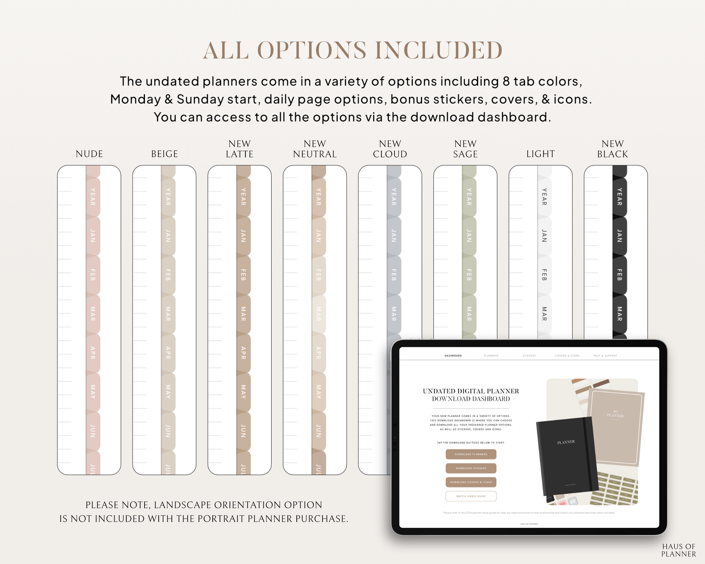 Undated Digital Planner | Portrait