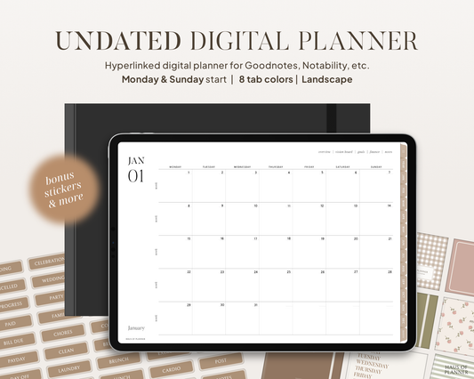 Undated Digital Planner | Landscape