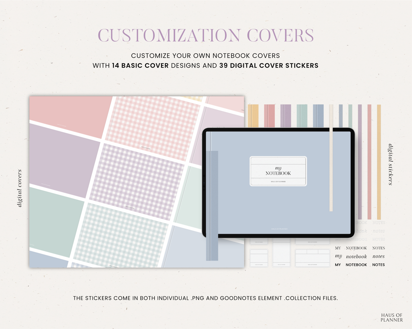 12 Subject Digital Notebooks | Bundle Landscape & Portrait | 5 Pastel Colors