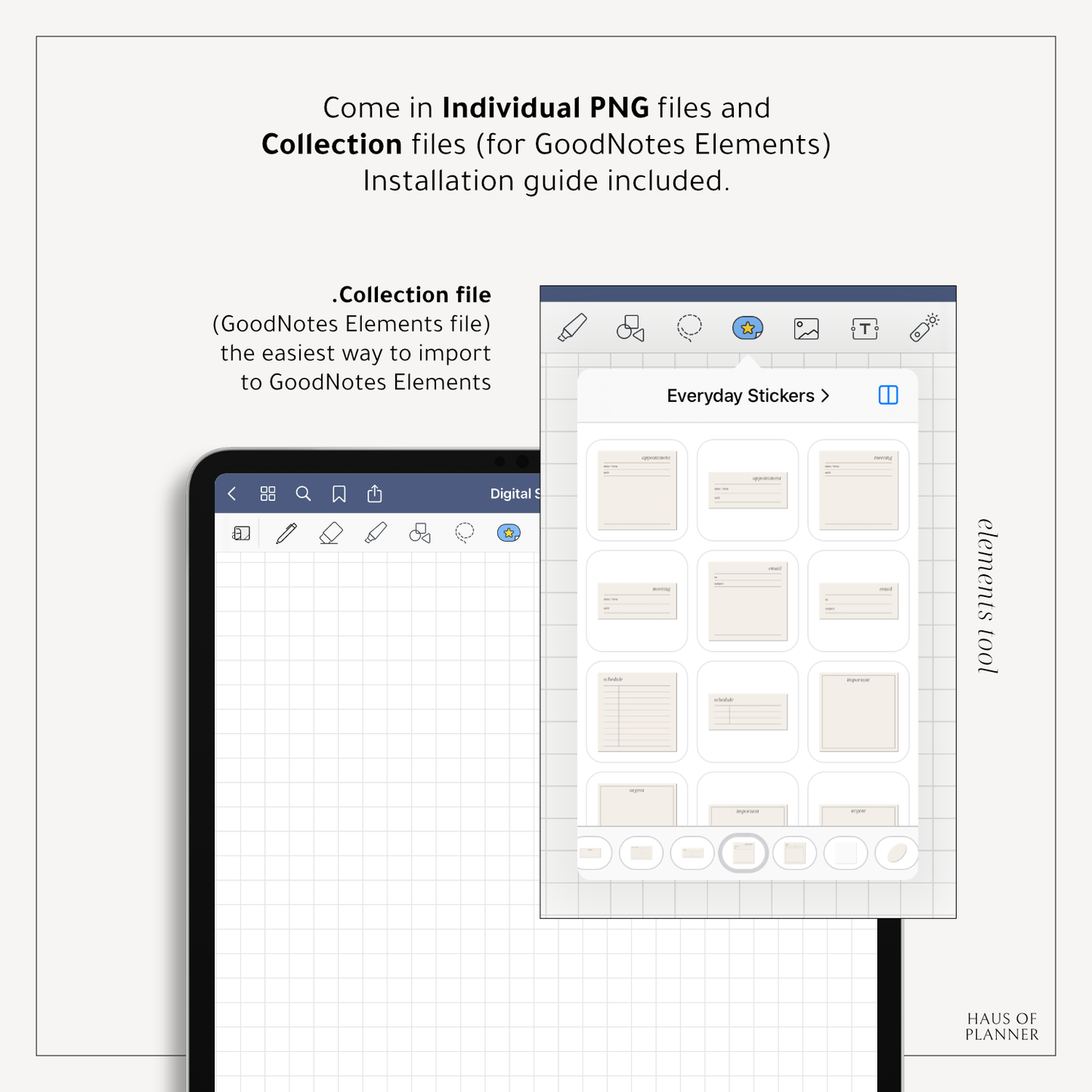 Daily / Productive Digital Stickers | 5 Neutral Colors