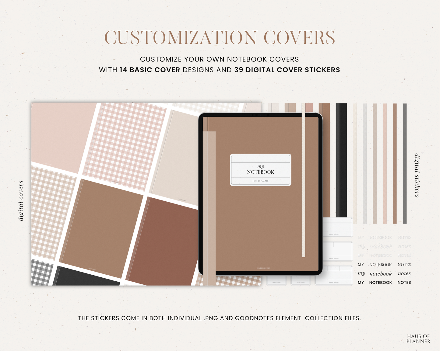 12 Subject Digital Notebooks | Portrait | 5 Neutral Colors