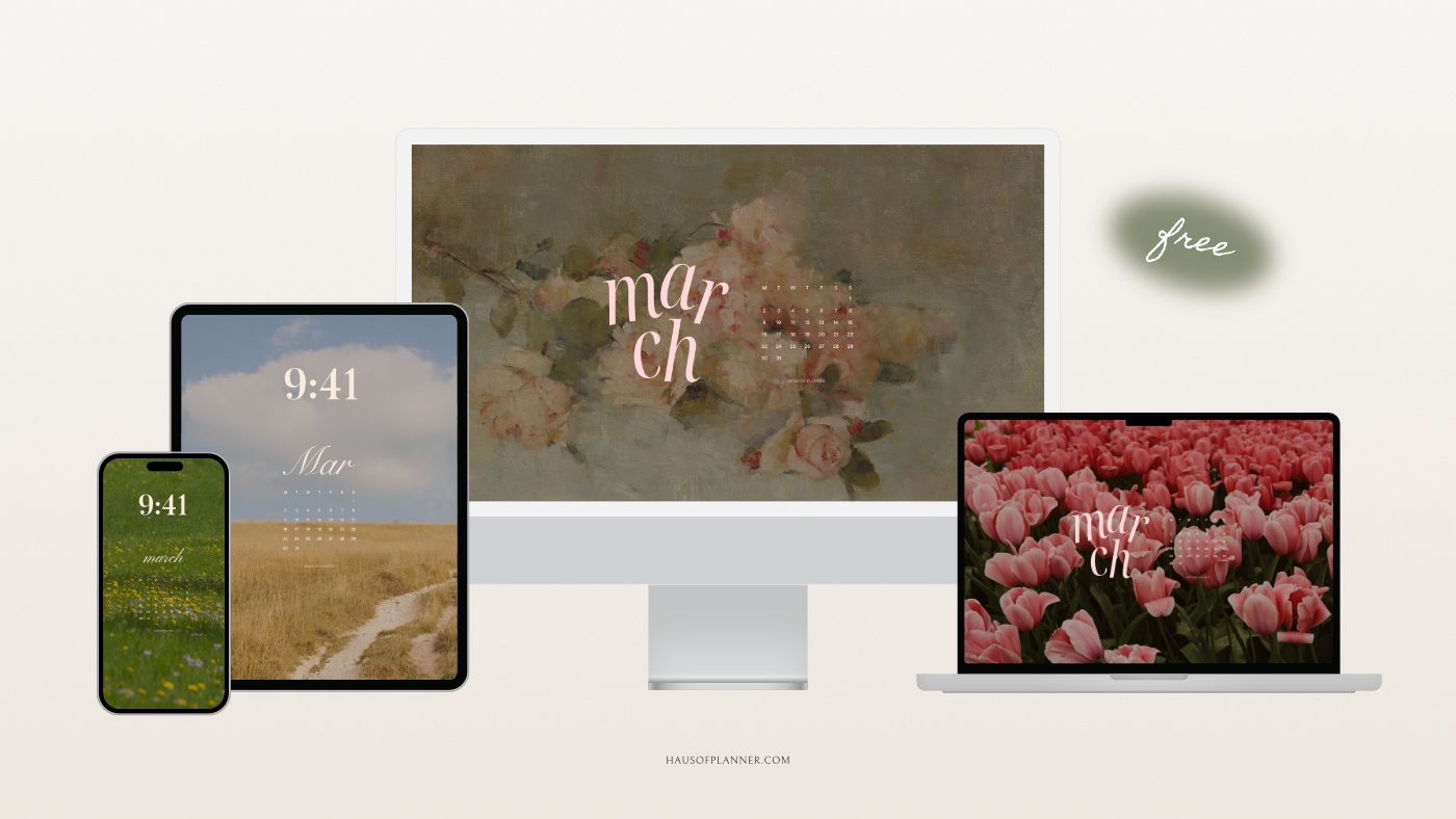 Free March 2026 Wallpapers - Haus of Planner — free download