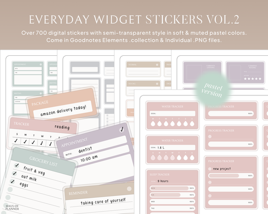 Everyday Widget Digital Stickers Vol.2 | Pastel