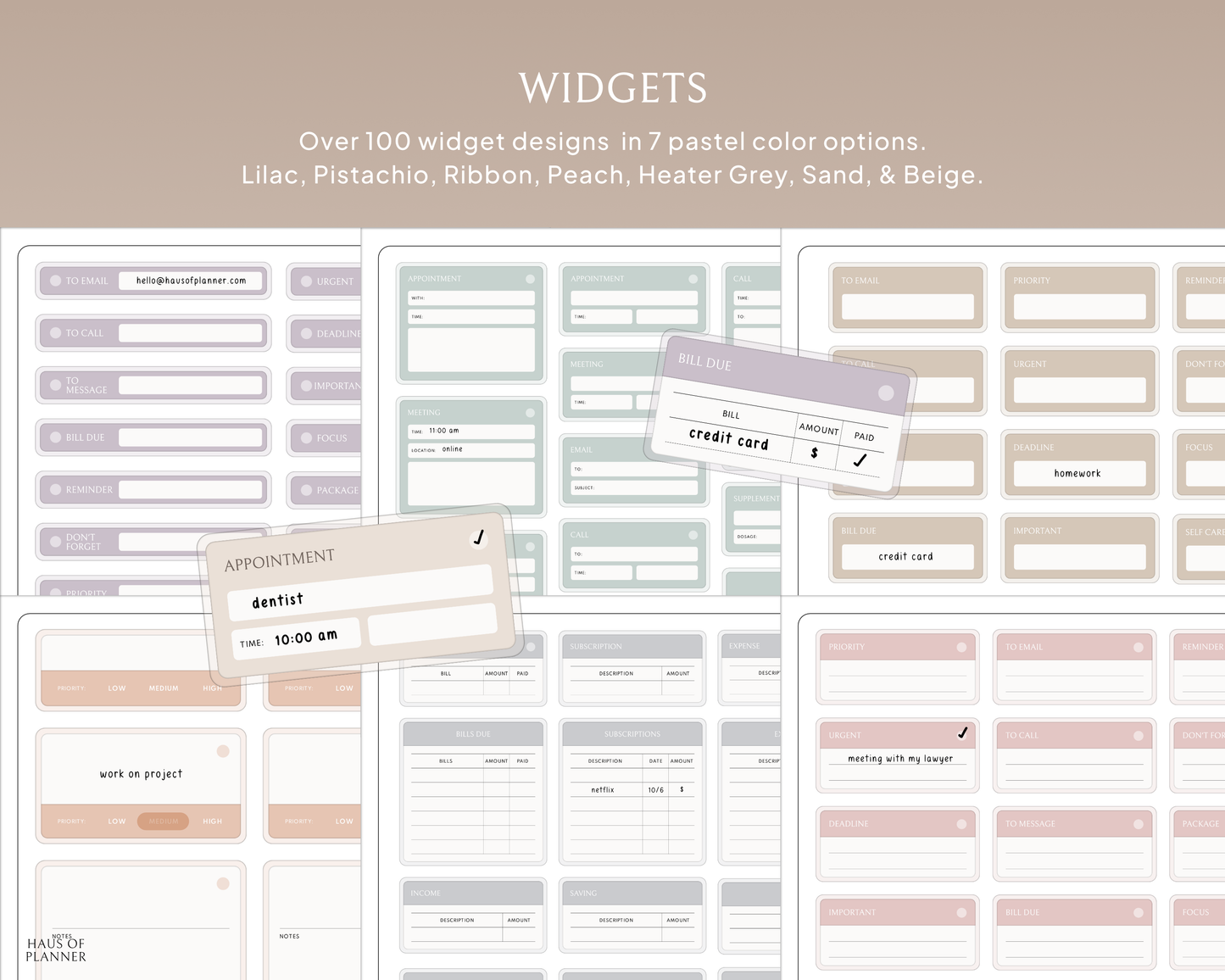 Everyday Widget Digital Stickers Vol.2 | Pastel