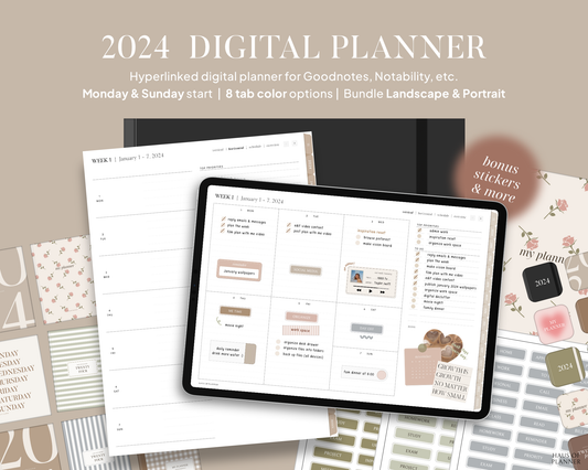NEW Digital Sticky Tabs — 2024 Digital Planners by MADEtoPLAN