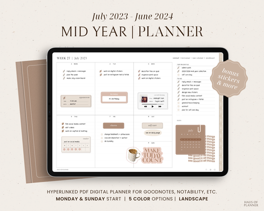 2023/2024 Mid Year Digital Planner | Landscape