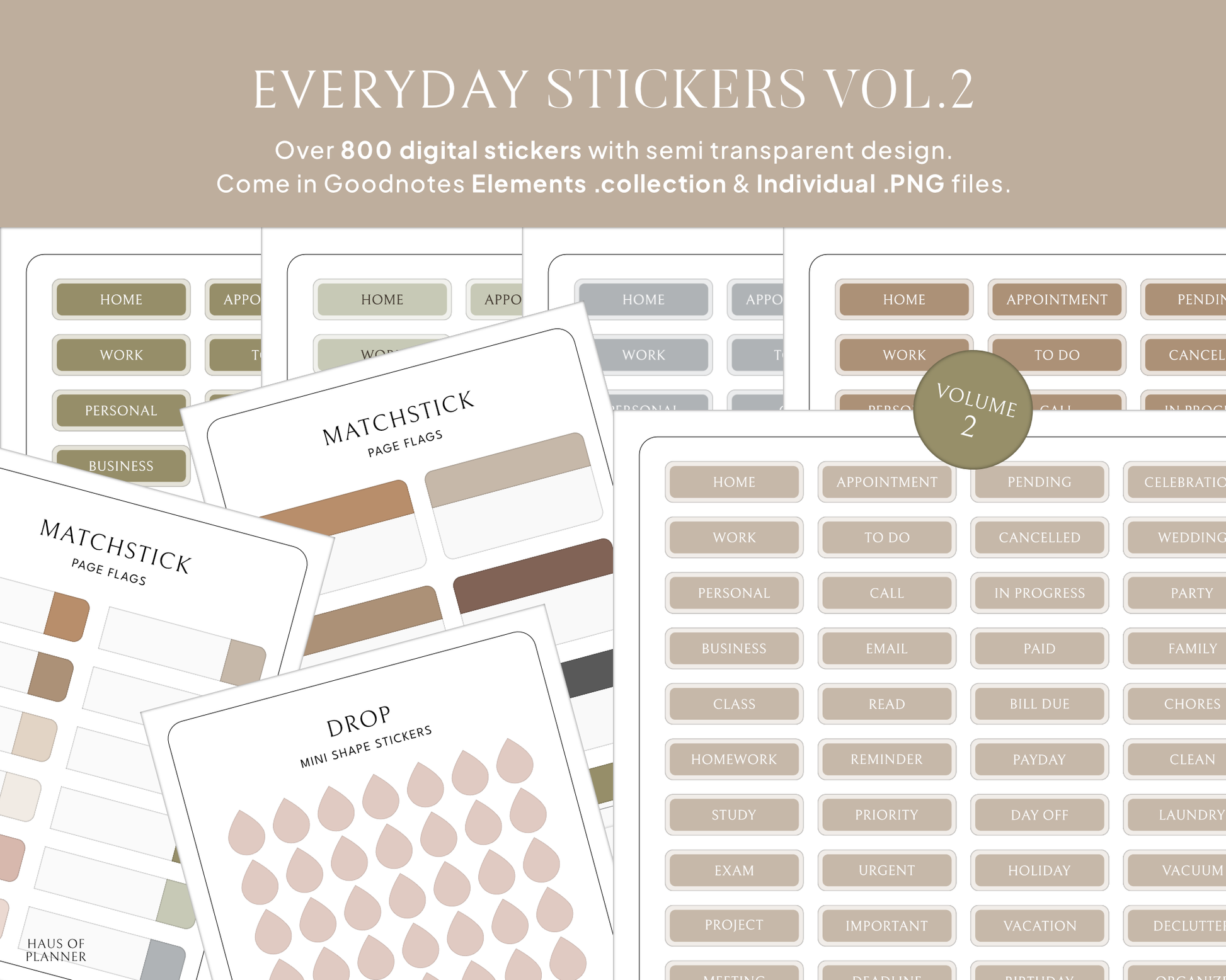 Everyday Icon V.2 Planner Deco Stickers – DolcePlanner