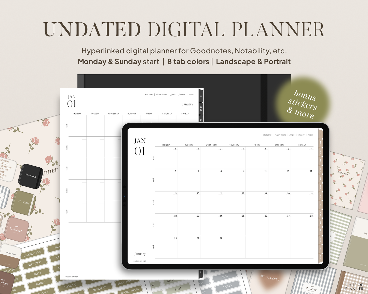 Undated Digital Planner | Bundle