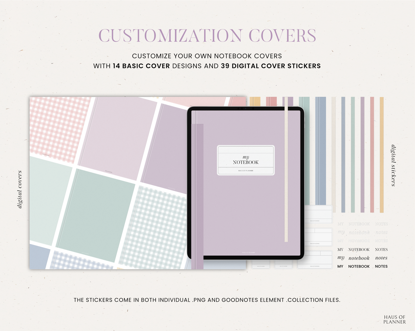 12 Subject Digital Notebooks | Portrait | 5 Pastel Colors