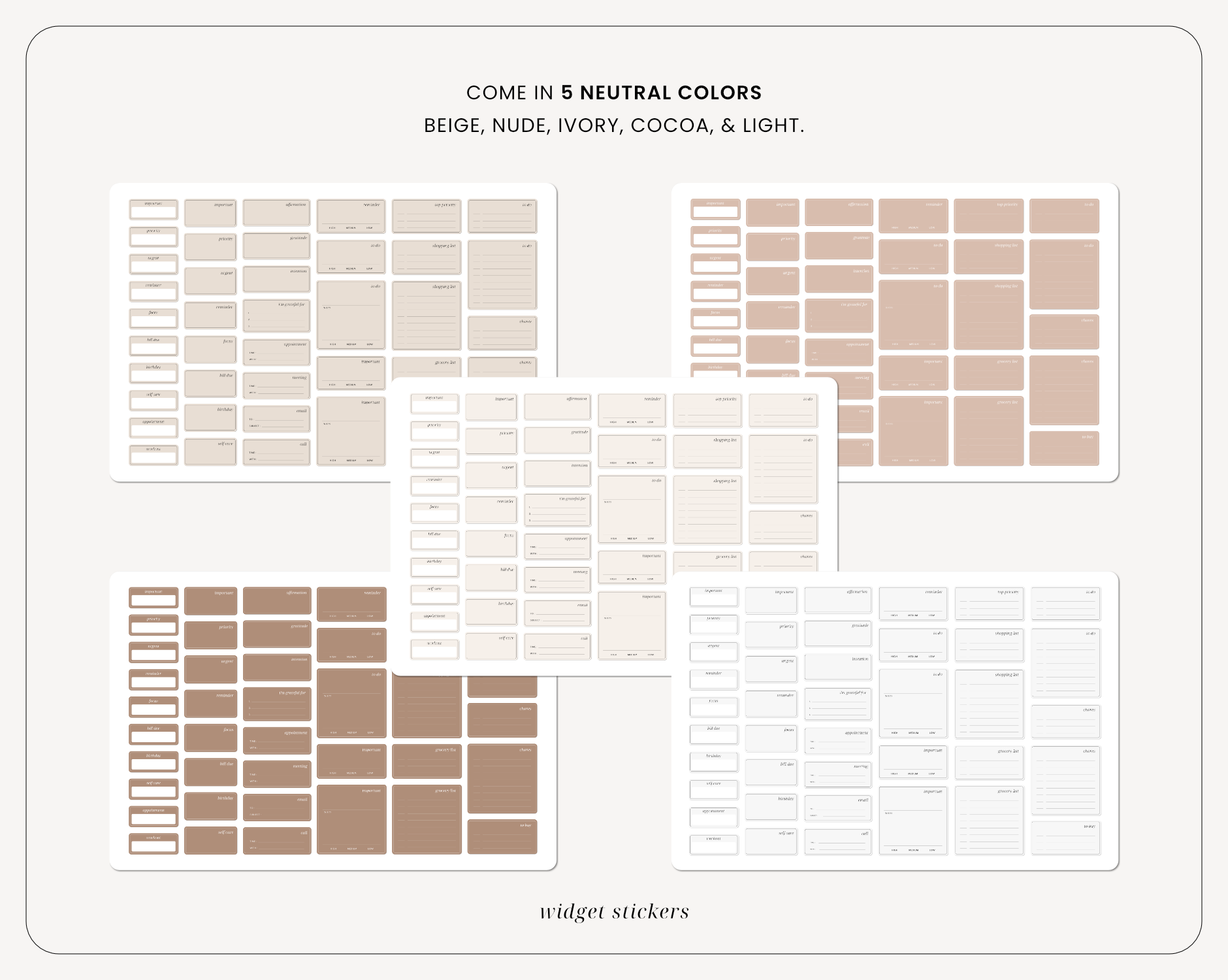 Everyday Digital Stickers | Neutral – Haus of Planner