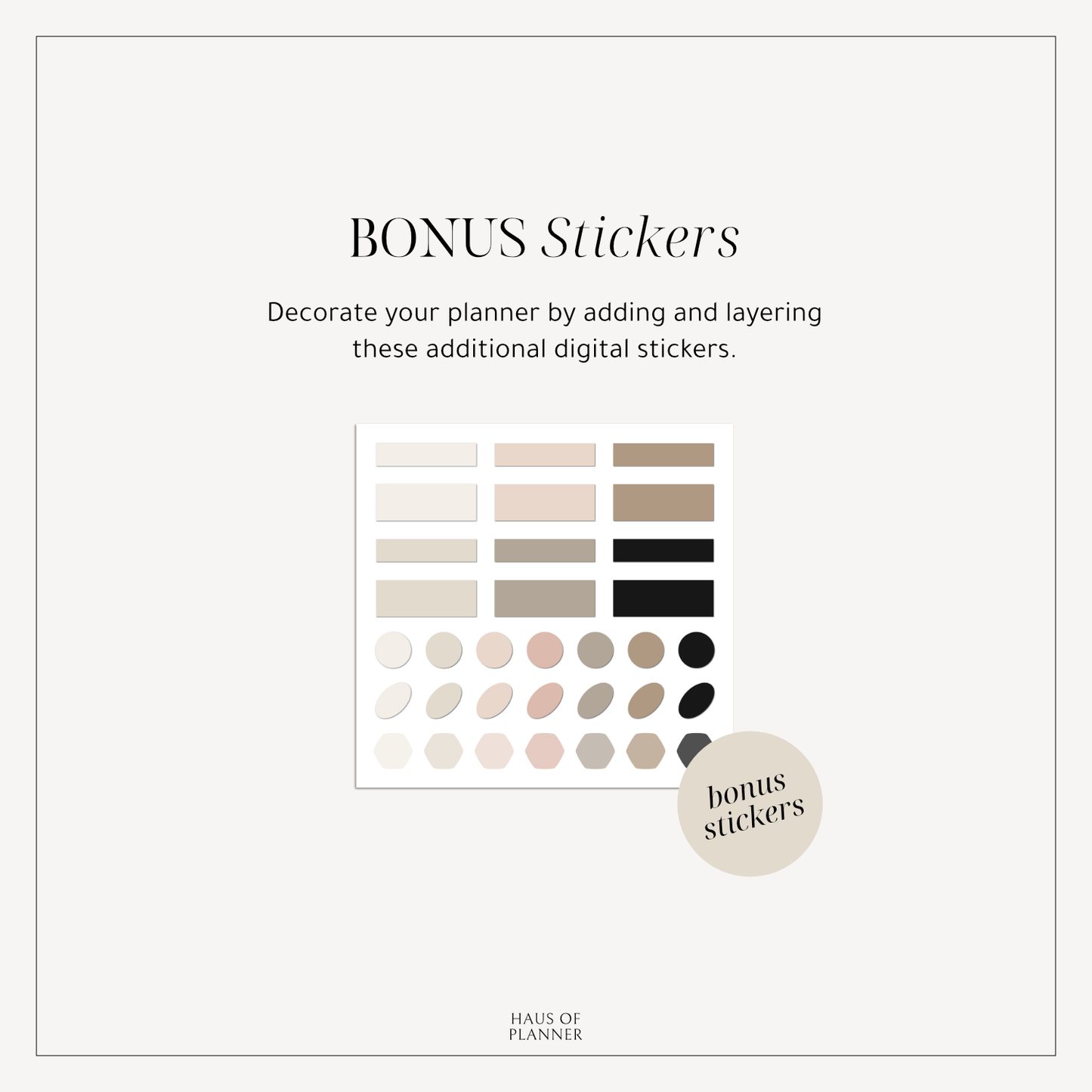 Daily / Productive Digital Stickers | 5 Neutral Colors