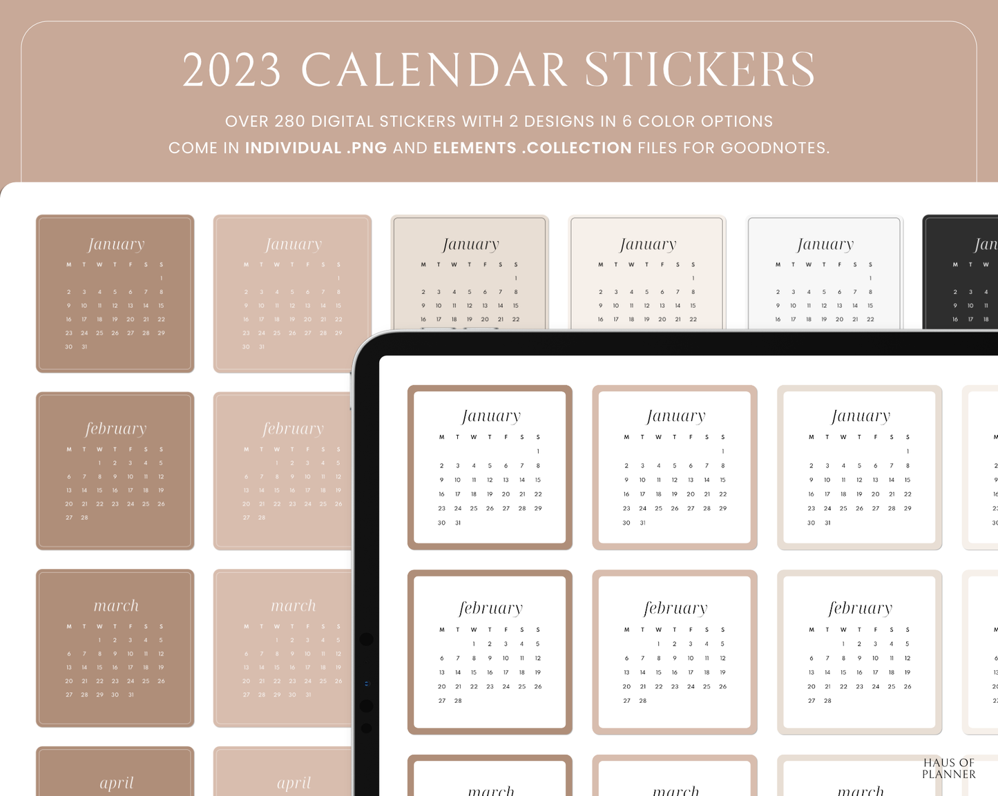 2023 Calendar Digital Stickers